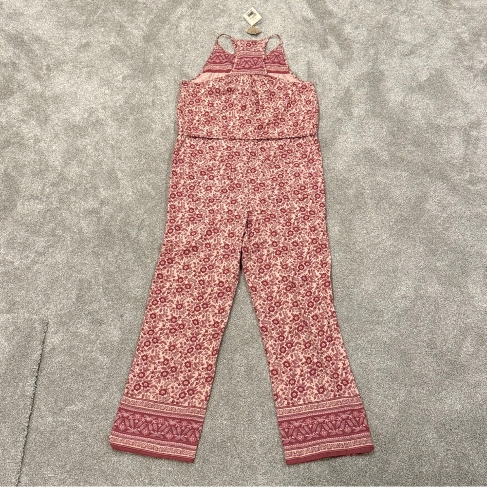 Faherty Adella Pink Floral Organic Cotton Jumpsuit Size Small NWT - Picture 4 of 11